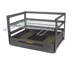 Imex El Zorro Grillschublade mit verzinktem Grillrost, Schwarz, 57 x 41 x 35 cm, 71475.0