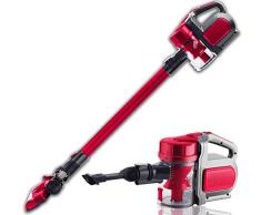 DMS® 2in1 Zyklon Akku Staubsauger beutel- kabelloser Handstaubsauger, Elektrobürste, Lithium-Ionen Akku, Decken-, Bodenreinigung,Zwischenräume mit Wandhalterung,Ladestation, Betriebszeit bis 55 Min