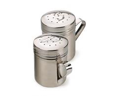 RSVP 18/8 Stainless Steel Salt & Pepper Stovetop Grill Sized Shaker Set of 2 NEW