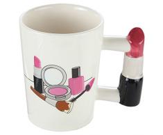 Home-X Kaffeebecher, Lippenstift-Griff, Keramik, Kaffeetasse
