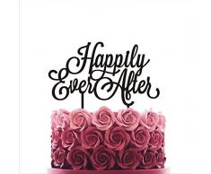 Tortenaufsatz Happily Ever After Hochzeit Kuchen Topper Für Hochzeit Kuchen Dekorationen happyplywood width 6 schwarz