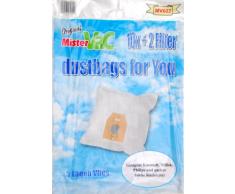 mistervac MV 602 / Staubsaugerbeutel Vlies 5-lagig / Vorteilspack 20 Tüten + 4 Filter / für Philips, Karstadt BS 8811 BS8822, Dirt Devil 2650 und DD270