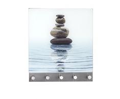 Wenko 50400100 Hakenleiste Meditation - 5 Haken, magnetisch, Gehärtetes Glas, 34 x 30 cm, mehrfarbig