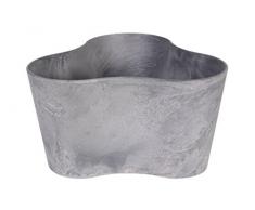 Artstone Pflanzgefäß Pflanzkübel dreieck Claire, frostbeständig und leichtgewichtig, Grau, 26x14cm