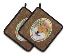 Caroline s Treasures Shiba Inu Paar Topflappen ss8234pthd, 7.5hx7.5 W, multicolor