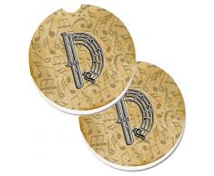 Caroline s Treasures Buchstabe D Musikinstrument Alphabet-Set von 2 Tasse Halterung Auto Untersetzer cj2004-dcarc, 2,56, multicolor