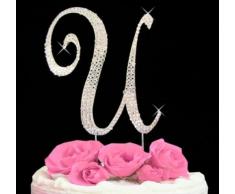 Rhinestone Cake Topper Letter U by other