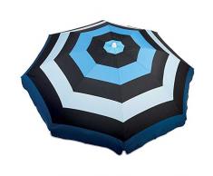 WDK Partner zyt-2008plyab-b Sonnenschirm 200 cm schwarz/blau, Mehrfarbig, 1, 0000 x 1, 0000 cm