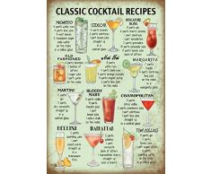 Schatzmix Classic Cocktail Recipes Rezepte übersicht Metal Sign deko Sign Garten Blech