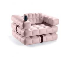 Pigro Felice ModulAir 3-in-1 Pool Float/Liege Aufblasbarer Sessel, PVC-Kunststoff, Rose Rosa, 117 x 117 x 72 cm