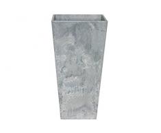Großer edler Blumenkübel Blumentopf Artstone Kunstmarmor Grau matt h 70 cm