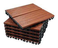 ECO-PAVE 7610342902792 Wasserrutschfesten Bodenbelag kirschrote Farbe 30X30 cm 6 Stück