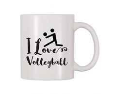 4 alle mal I Love Volleyball Kaffee Tasse 11 Oz weiß