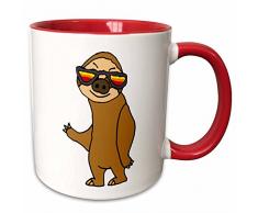 3dRose 273507_5 Mug Becher, keramik, rot/weiß