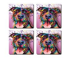 gdee Pit Bull Art Individuelle Isolierung Pad Untersetzer Kork Teekanne Matte Tisch-Sets Home Nadelholz Fußmatte (4 Stück)