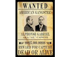 Schatzmix Wanted Al Capone Metal Sign deko Sign Garten Blech