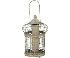 Esschert AM114 Design Vogelfutterstation aus Metall, Eichhörnchensicher, Grün