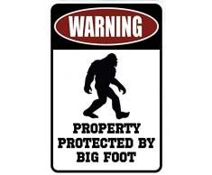 SignDragon Metallschild mit Aufschrift Warning Property Protected by Big Foot