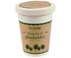 Ecocup, Glücksklee, Nachhaltige Geschenkidee (100% Eco Friendly), Grow Your Own/ Anzuchtset, Pflanzen im Coffee Cup, Made in Austria