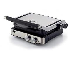 Ariete 1918 Elektrogrill Grill&Taste, 2000 W, abnehmbare Grillplatten, schwimmende Platte, 5 Temperaturstufen, Öffnung 180 Grad, Griff mit Kaltgriff, Platte 29 x 23 cm, Edelstahl