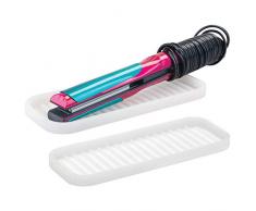 mDesign Silikonmatte hitzebeständig für heiße Stylingprodukte wie Glätteisen und Lockenstab - 2er-Set, Durchsichtig, 22,9 cm x 8,9 cm x 1,3 cm