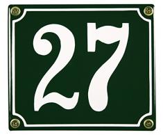 Buddel Bini Wetterfestes Emaille Hausnummernschild 27 12 x 14 cm, sofort lieferbar, grün