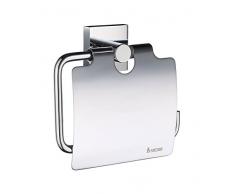 Smedbo House verchromtem Toilettenpapierhalter mit Deckel, silber