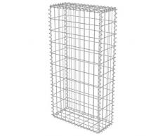 vidaXL Gabionenwand Verzinkter Stahl 50x20x100 cm Gabione Steinkorb Drahtkorb, Silbern