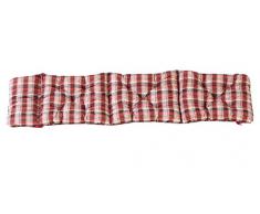 Ambientehome Deckchair Auflage für Liege, kariert rot, ca 195 x 49 x 8 cm, Polsterauflage, Kissen