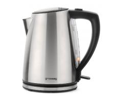 grossag Wasserkocher WK 45 1.2 Liter Edelstahl-Schwarz Abnehmbares Filtersieb 1650 Watt