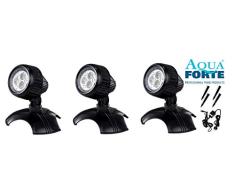 AquaForte HP6-3 Teich und Garten LED Lampen, 3x 6 W, 12-V