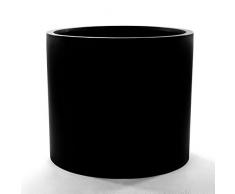 Pflanzkübel Blumenkübel Blumentopf Übertopf Fiberglas zylindrisch D40xH30cm schwarz-matt.