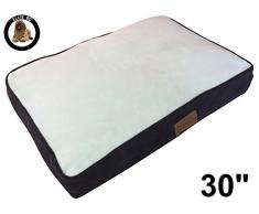 Ellie-Bo Käfig 76,2 cm Hund oder Box Medium 71 cms x 48 cms Hundebett braun Cord Seiten und Creme Kunstfell Topping