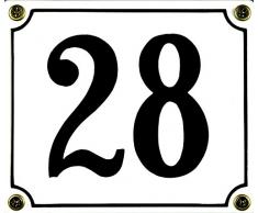 Buddel Bini Wetterfestes Emaille Hausnummernschild 28 12 x 14 cm, sofort lieferbar, weiß