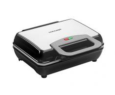 CONCEPT Hausgeräte VF3040 Waffeleisen Design, extra Starke Leistung von 1000 W, hochwertige keramische antihaftbeschichtete Platten, Rostfreier Stahl, Edelstahl/Schwarz