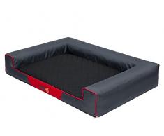 Hobbydog XXL VICGCM1 Eckig Hundebett, Victoria Katzenbett Schlafplatz, grau mit schwarz