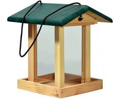 dobar 21097e Futterstation Vogelhaus aus Holz für Vögel, 22 x 25 x 28 cm, grün