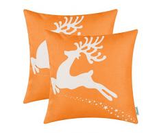 Kissenbezüge, Kissenhülle CaliTime 2 Stück Kissen Werfen Kissen Abdeckungen Fälle Schutz Muscheln zum Couch Sofa Schlafzimmer Zuhause Weihnachten Dekor (45cm x 45cm)