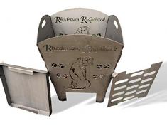 Baßner Holzbau Feuerkorb rostig Motiv Ridgeback aus 3 mm Stahl, edelrost, 50x50x60 cm, 2017-1392-AR