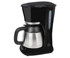 Exquisit KA 6501 sw | Kaffeeautomat | 800 Watt | Filterkaffeemaschine | Thermoskanne | Tropfstopp | Kaffeemaschine Edelstahl | schwarz