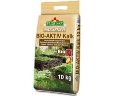 Florissa Natürlich 58669 BIO-AKTIV Kalk (10 kg) | für einen moosfreien Rasen | für Gemüse- und Zierpflanen und den ganzen Garten |bei der Trinkwasserentkalkung gewonnen, Braun