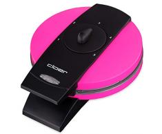 cloer 1627-11 Waffelautomat für klassische Herzchen-Waffeln / 930 W/Waffelgröße 15,5 cm/stufenlos wählbarer Bräunungsgrad, Pink