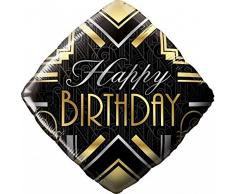 Qualatex Folienballon 49100 Weihnachtsfigur Geburtstag Art Deco, 45,7 cm farbenreiche