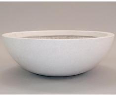 Pflanzkübel Blumenkübel Blumentopf Fiberglas Schale D46xH16cm perlmutt weiß.