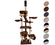 dibea KB00406 - XXL Kratzbaum - Katzen Kletterbaum (Höhe 240-260 cm, höhenverstellbar), Braun / Beige