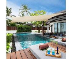 Lehood Dreieck-Sonnenschutz – Terrassenunterstand für Outdoor-Aktivitäten – langlebiges Sonnensegel 10 x 13 elfenbeinfarben