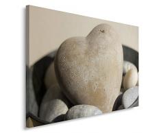 Feeby, Wandbild - 1 Teilig - 80x120 cm, Leinwand Bild Leinwandbilder Bilder Wandbilder Kunstdruck, HERZ, ZEN, GRAU