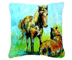 Carolines Treasures MW1126PW1818 Dekokissen, Pferd, Grazin, Leinenstoff, 45,7 x 45,7 cm, Mehrfarbig