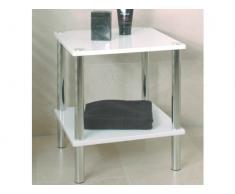 Haku-Möbel 90338 Beistelltisch 39 x 39 x 47 cm, chrom/weiÃ