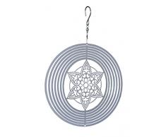 NATURES MELODY - Cosmo Windspiel MANDALA - ca. 8 Zoll / ca. 20 cm, silberfarben